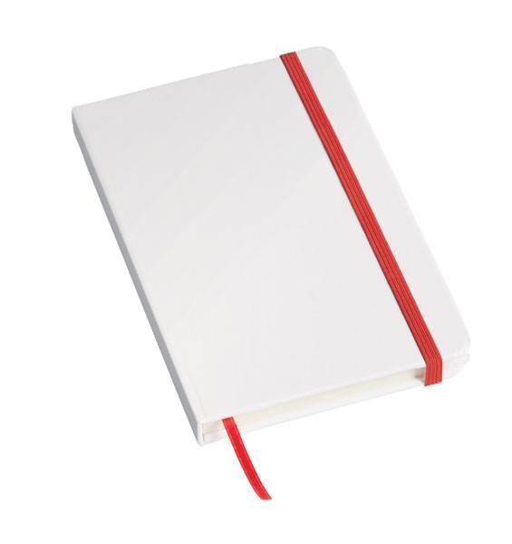 Obrázky: Poznámkový blok A6 s červeným elastickým zavíráním
