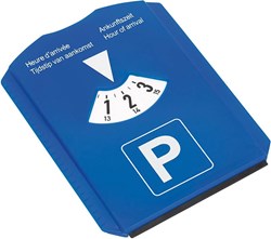Obrázky: Modré parkovací hodiny se škrabkou a stěrkou