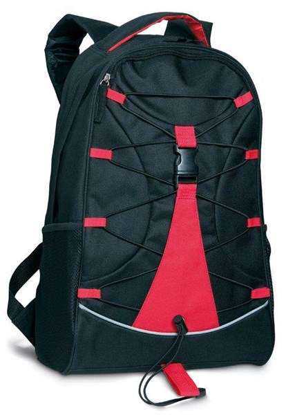 Obrázky: Černý batoh s červenými doplňky