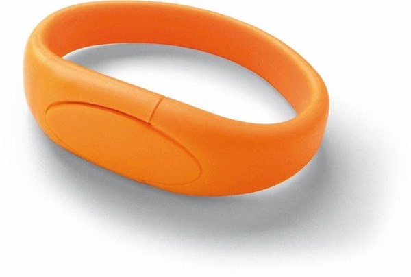 Obrázky: USB flash disk, oranžový náramek 16GB