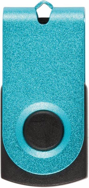 Obrázky: Mini modrý USB flash disk hliníkový 4GB
