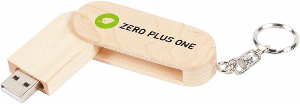 Obrázky: Otočný USB flash disk 16GB ze světlého dřeva