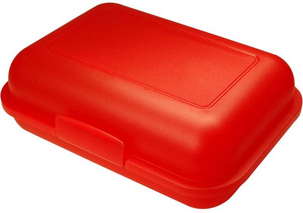 Obrázky: Červený plastový menší svačinový box