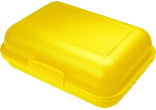 Obrázky: Žlutý plastový menší svačinový box
