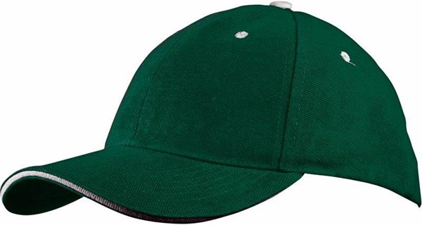 Obrázky: Zelená šestidílná keprová baseballová čepice, Obrázek 2