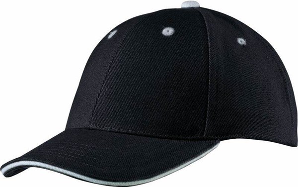Obrázky: Černá šestidílná keprová baseballová čepice
