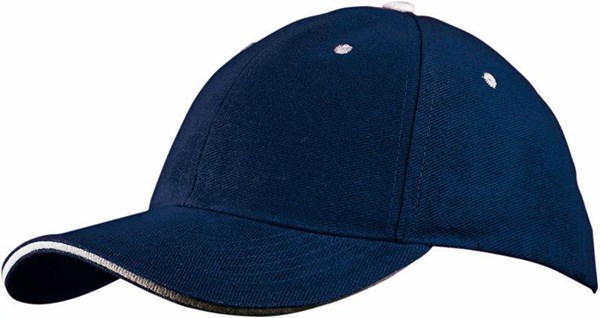 Obrázky: Modrá šestidílná keprová baseballová čepice