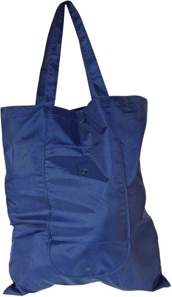 Obrázky: Modrá skládací nylonová nákupní taška tkaná