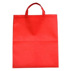 Obrázky: Červená taška z netkané textilie s krátkými uchy