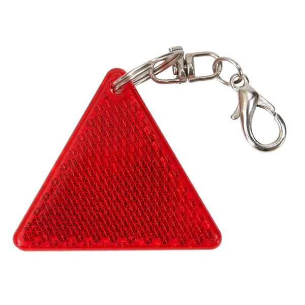 Obrázky: Červená trojúhelníková odrazka s karabinou
