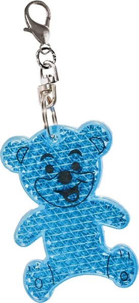 Obrázky: Odrazka s karabinou - modrý medvídek