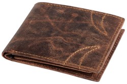 Obrázky: Pánská peněženka z matné hnědé kůže s prošitím