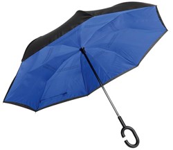 Obrázky: Modrý reverzní handsfree deštník