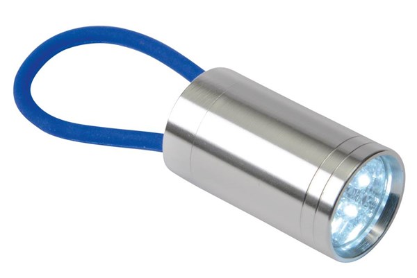 Obrázky: Hliníková 6 LED svítilna, modrý silikonový pásek, Obrázek 2