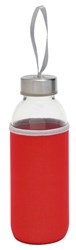 Obrázky: Skleněná láhev 450 ml s poutkem v červeném obalu