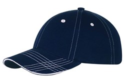 Obrázky: Šestidílná modrá prošívaná keprová čepice
