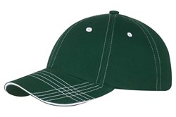 Obrázky: Šestidílná zelená prošívaná keprová čepice