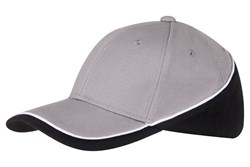Obrázky: Šestidílná čepice šedo/černá, kovová přezka