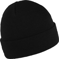 Obrázky: Zimní dvojvrstvá akrylová pletená čepice s lemem černá