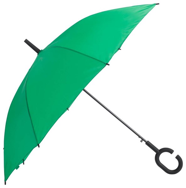 Obrázky: Zelený automatický větru odolný handsfree deštník
