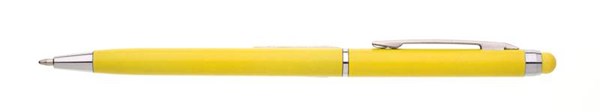 Obrázky: Plastové kuličkové pero TEMA žluté se stylusem