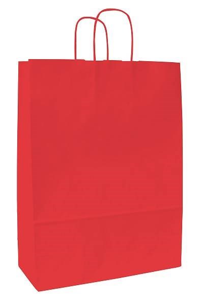 Obrázky: Papírová taška červená 23x10x32 cm, kroucená šňůra