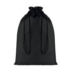 Obrázky: Velký černý bavlněný pytlík se šňůrkou 30x47 cm