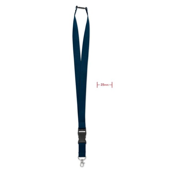 Obrázky: Lanyard 25 mm-karabina,klip a pojistka, modrý