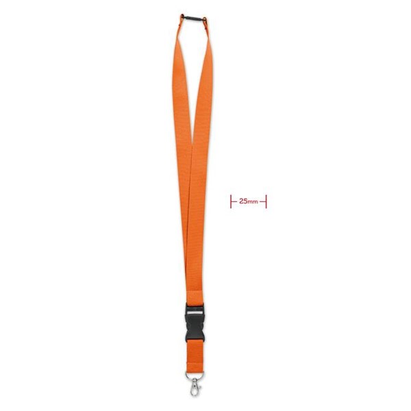 Obrázky: Lanyard 25 mm-karabina,klip a pojistka, oranžový