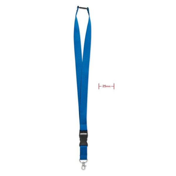 Obrázky: Lanyard 25 mm-karabina,klip a pojistka, kr. modrý