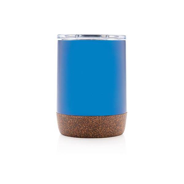 Obrázky: Modrý nerez termohrnek s korkovým detailem, 180 ml, Obrázek 2