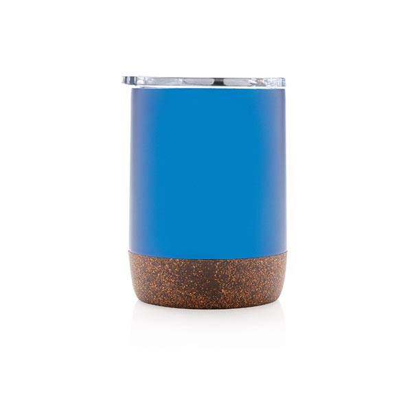 Obrázky: Modrý nerez termohrnek s korkovým detailem, 180 ml, Obrázek 3