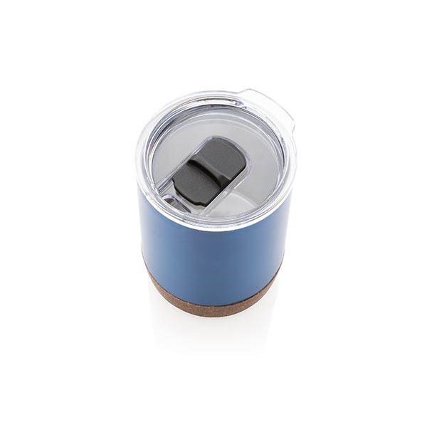 Obrázky: Modrý nerez termohrnek s korkovým detailem, 180 ml, Obrázek 4