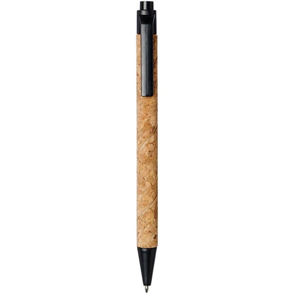 Obrázky: Kuličkové pero z korku a pšeničné slámy, černé, Obrázek 1
