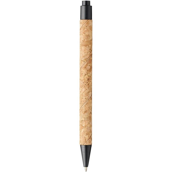 Obrázky: Kuličkové pero z korku a pšeničné slámy, černé, Obrázek 2
