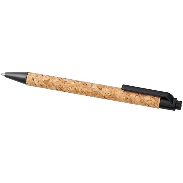 Obrázky: Kuličkové pero z korku a pšeničné slámy, černé, Obrázek 3