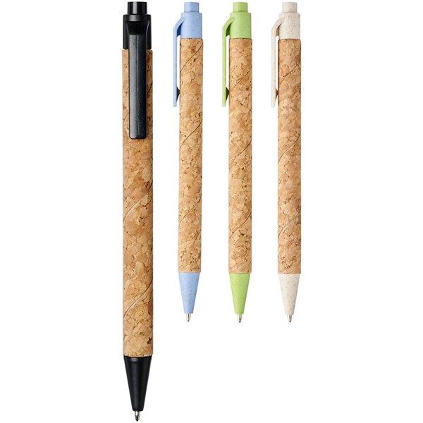 Obrázky: Kuličkové pero z korku a pšeničné slámy, černé, Obrázek 5