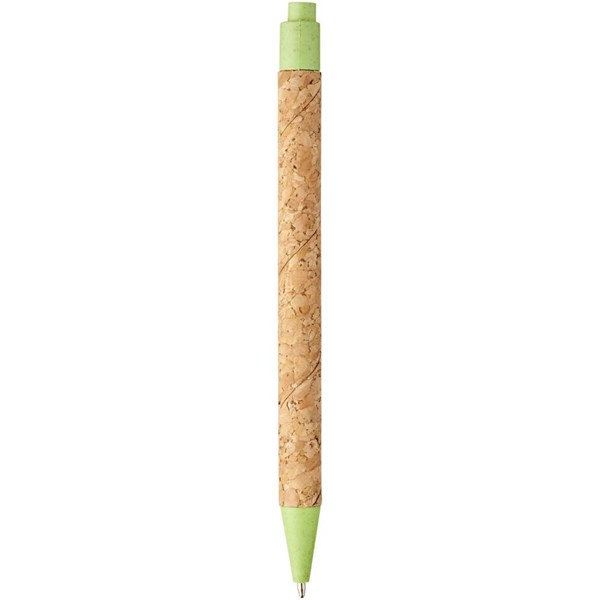 Obrázky: Kuličkové pero z korku a pšeničné slámy, zelené, Obrázek 2
