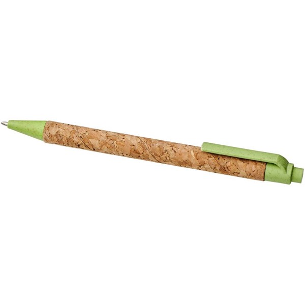 Obrázky: Kuličkové pero z korku a pšeničné slámy, zelené, Obrázek 3