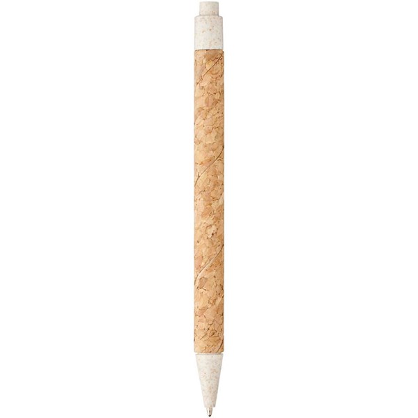 Obrázky: Kuličkové pero z korku a pšeničné slámy, bílé, Obrázek 2