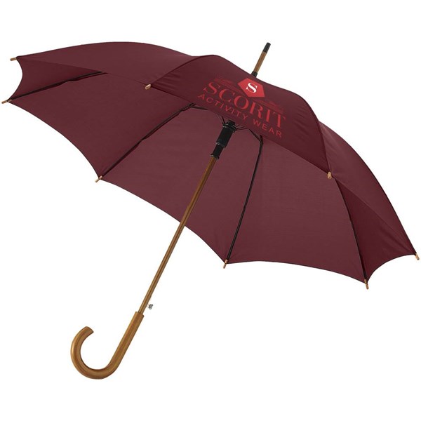 Obrázky: Hnědý automatický deštník s dřevěnou rukojetí, Obrázek 3
