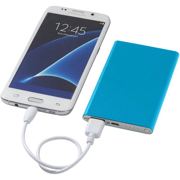 Obrázky: Světle modrá hliníková power banka 4 000 mAh, Obrázek 3