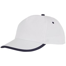 Obrázky: Pětidílná čepice, lemovaný kšilt, bílá-navy