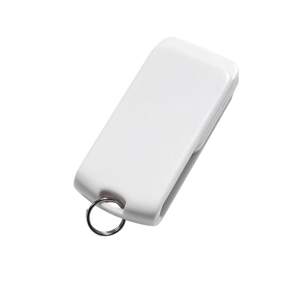 Obrázky: Malý bílý otočný USB flash disk 8GB s kroužkem, Obrázek 4
