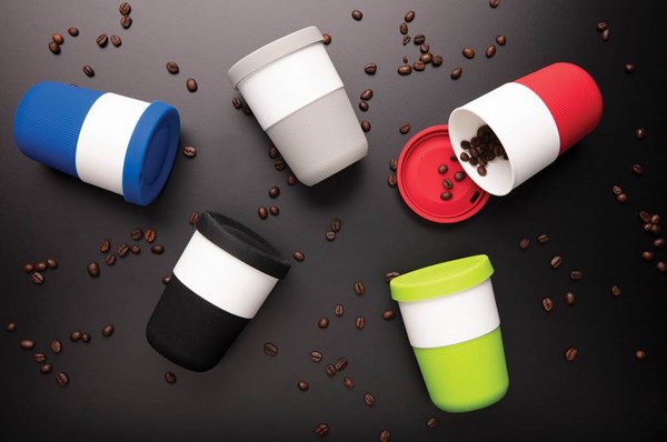 Obrázky: PLA hrnek coffee to go 380ml, šedá, Obrázek 6