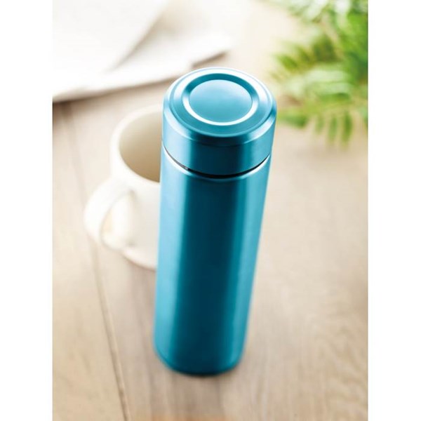 Obrázky: Nerezová termoska 425 ml s louhovačem, sv. modrá, Obrázek 2