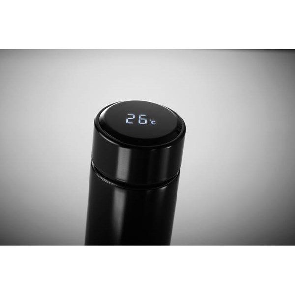 Obrázky: Nerezová láhev 450ml s dotykovým teploměrem, černá, Obrázek 6