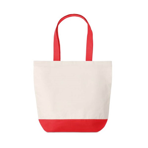 Obrázky: Plátěná plážová taška s červenými detaily, Obrázek 3
