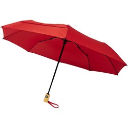 Obrázky: Automatický skládací deštník, rec. PET, červený