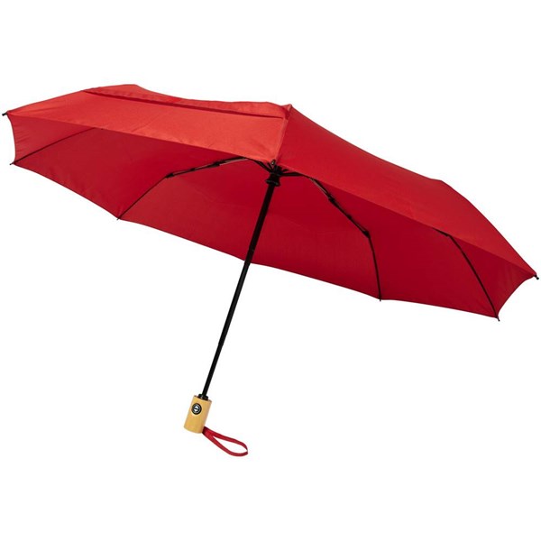 Obrázky: Automatický skládací deštník, rec. PET, červený